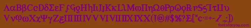 Achilles3bold-fontti – violetit fontit ruskealla taustalla