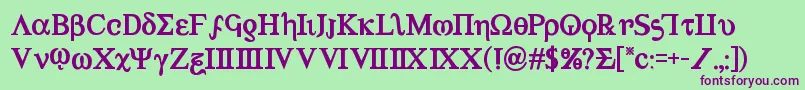 Шрифт Achilles3bold – фиолетовые шрифты на зелёном фоне