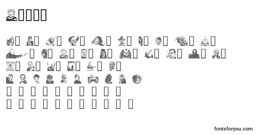 Czcionka Monsp – alfabet, cyfry, specjalne znaki