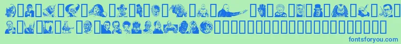 Шрифт Monsp – синие шрифты на зелёном фоне