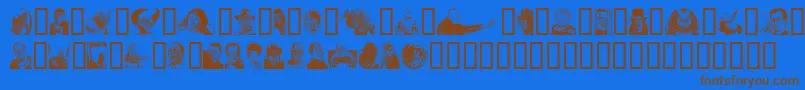 Monsp Font – Brown Fonts on Blue Background