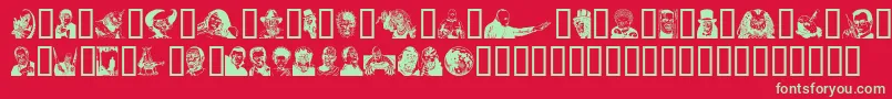 More about Monsp Font Monsp Font – Green Fonts on Red Background