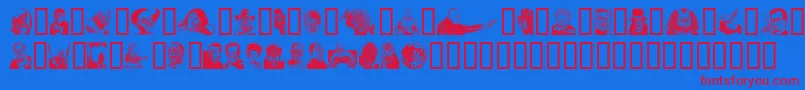 Monsp Font – Red Fonts on Blue Background