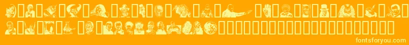 Шрифт Monsp – жёлтые шрифты на оранжевом фоне