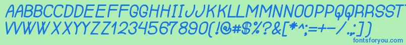 フォントRenegadeOfSouth – 青い文字は緑の背景です。