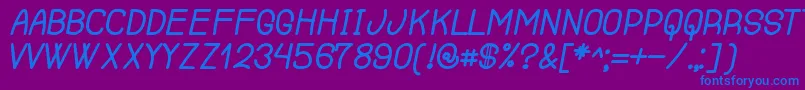 フォントRenegadeOfSouth – 紫色の背景に青い文字