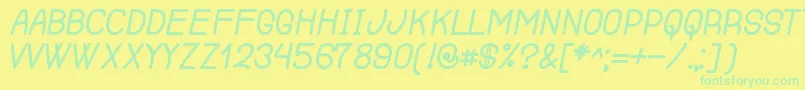 フォントRenegadeOfSouth – 黄色い背景に緑の文字