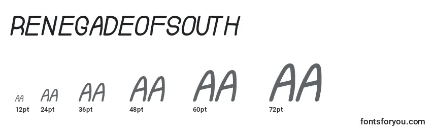 RenegadeOfSouth Font Sizes