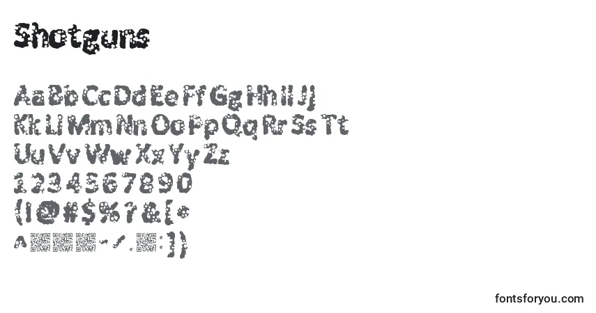 Shotguns Font – alphabet, numbers, special characters