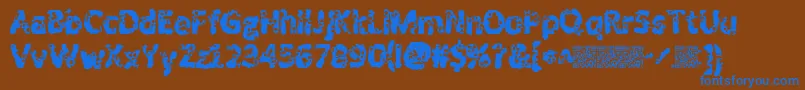Shotguns Font – Blue Fonts on Brown Background