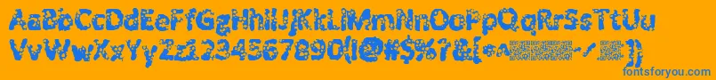 Shotguns Font – Blue Fonts on Orange Background
