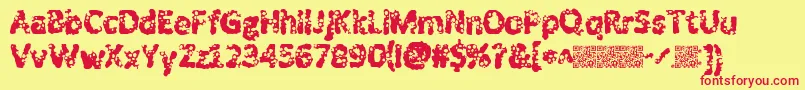 Shotguns Font – Red Fonts on Yellow Background