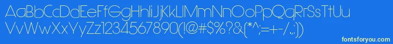 Hasteristico-Schriftart – Gelbe Schriften auf blauem Hintergrund