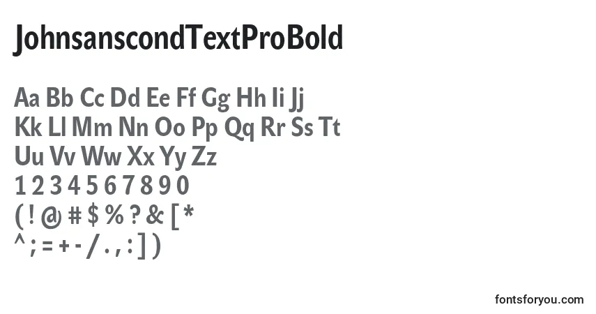 Шрифт JohnsanscondTextProBold – алфавит, цифры, специальные символы