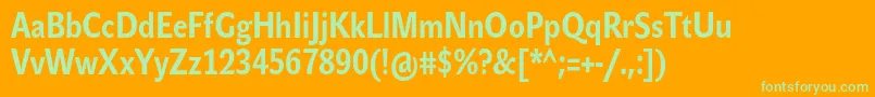JohnsanscondTextProBold Font – Green Fonts on Orange Background