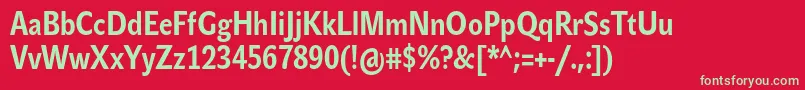 JohnsanscondTextProBold Font – Green Fonts on Red Background