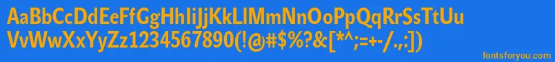JohnsanscondTextProBold-Schriftart – Orangefarbene Schriften auf blauem Hintergrund