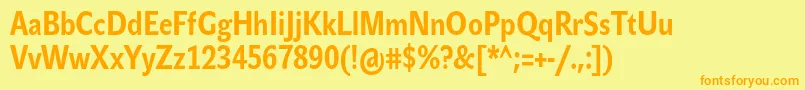 JohnsanscondTextProBold Font – Orange Fonts on Yellow Background