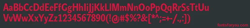 JohnsanscondTextProBold Font – Red Fonts on Black Background