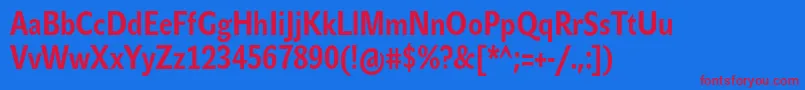 JohnsanscondTextProBold Font – Red Fonts on Blue Background