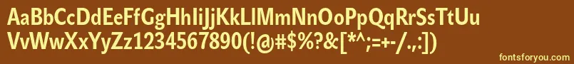 JohnsanscondTextProBold Font – Yellow Fonts on Brown Background