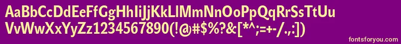 JohnsanscondTextProBold Font – Yellow Fonts on Purple Background