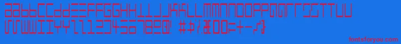 EppsEvansNarrowLight Font – Red Fonts on Blue Background