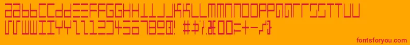 EppsEvansNarrowLight-Schriftart – Rote Schriften auf orangefarbenem Hintergrund
