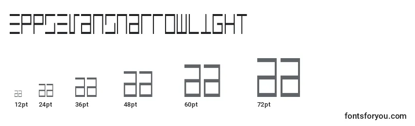 EppsEvansNarrowLight Font Sizes
