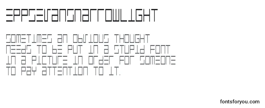 Review of the EppsEvansNarrowLight Font