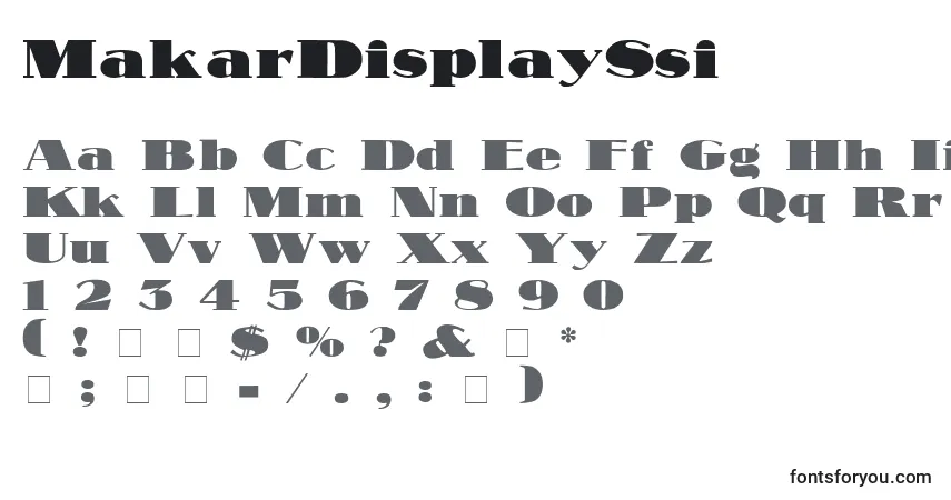 Fuente MakarDisplaySsi - alfabeto, números, caracteres especiales