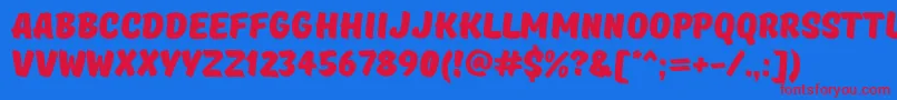 TtMastersDemoBlack Font – Red Fonts on Blue Background
