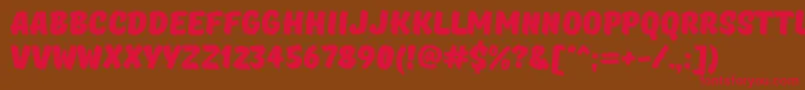 TtMastersDemoBlack Font – Red Fonts on Brown Background