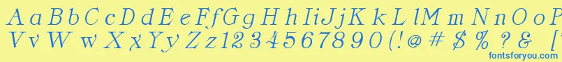 CordellaItalic Font – Blue Fonts on Yellow Background