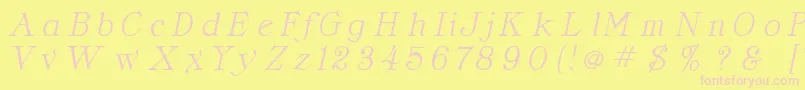 Шрифт CordellaItalic – розовые шрифты на жёлтом фоне