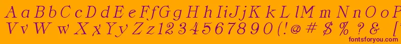 フォントCordellaItalic – オレンジの背景に紫のフォント