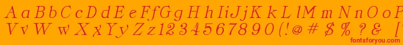 CordellaItalic Font – Red Fonts on Orange Background