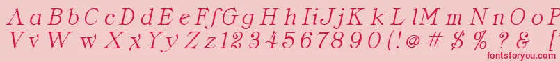 CordellaItalic Font – Red Fonts on Pink Background