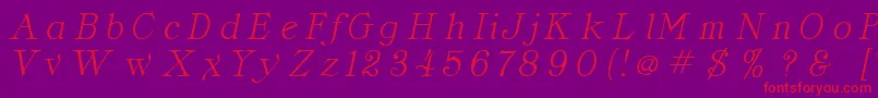 CordellaItalic Font – Red Fonts on Purple Background