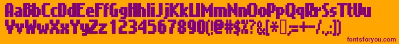 Gimenells Font – Purple Fonts on Orange Background