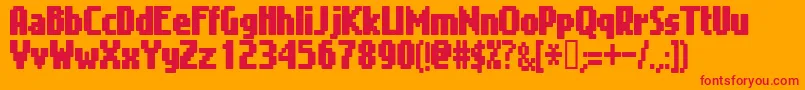 Gimenells-Schriftart – Rote Schriften auf orangefarbenem Hintergrund