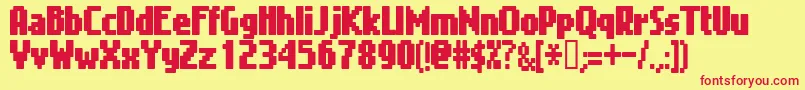 Gimenells Font – Red Fonts on Yellow Background