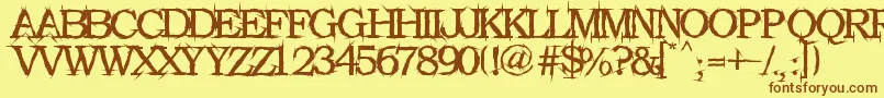 Gekrazze Font – Brown Fonts on Yellow Background