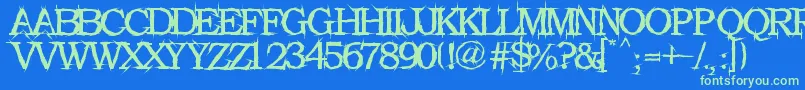 Gekrazze Font – Green Fonts on Blue Background