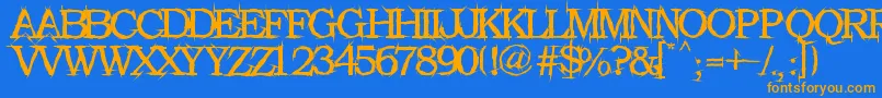 Gekrazze Font – Orange Fonts on Blue Background