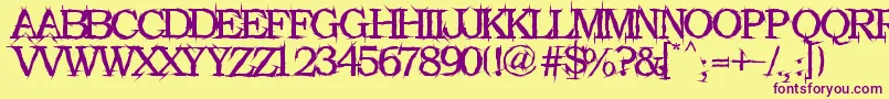 Gekrazze Font – Purple Fonts on Yellow Background