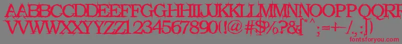 Gekrazze Font – Red Fonts on Gray Background