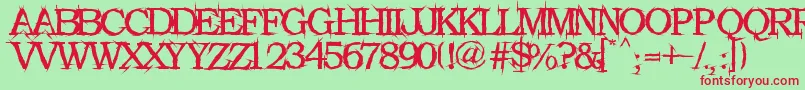 Gekrazze Font – Red Fonts on Green Background