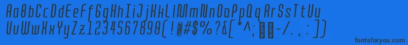 QuotaRegularitaliccond. Font – Black Fonts on Blue Background