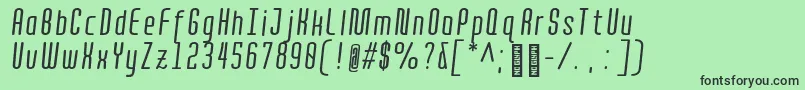 QuotaRegularitaliccond. Font – Black Fonts on Green Background